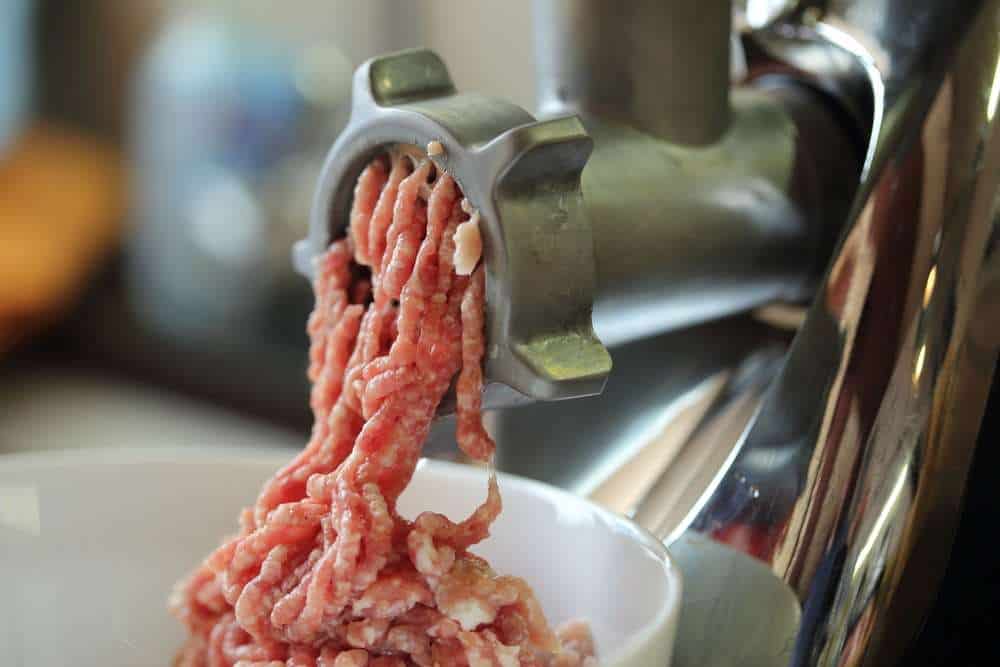 A meat grinder closeup