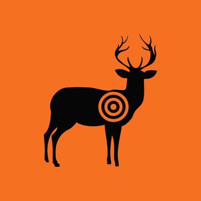 Deer silhouette with target icon