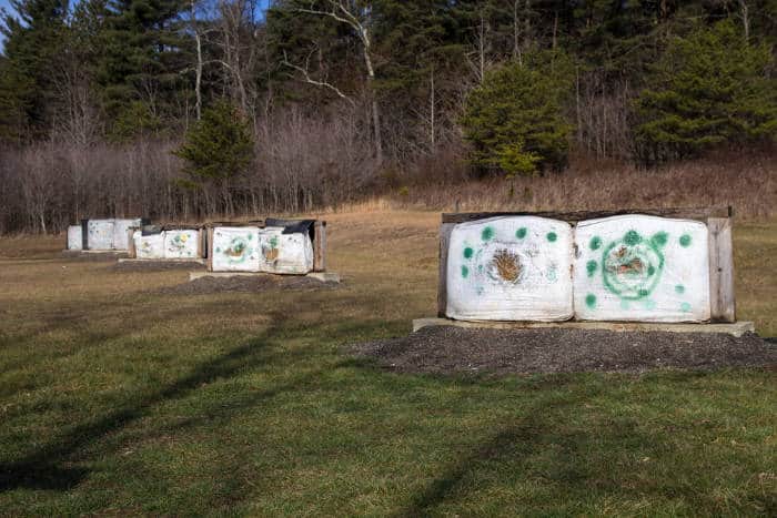 An outdoor archery practice range